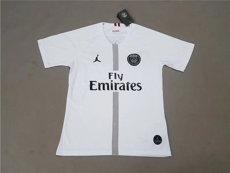 white PSG Jordan maillot 2018 2019 Pas Cher